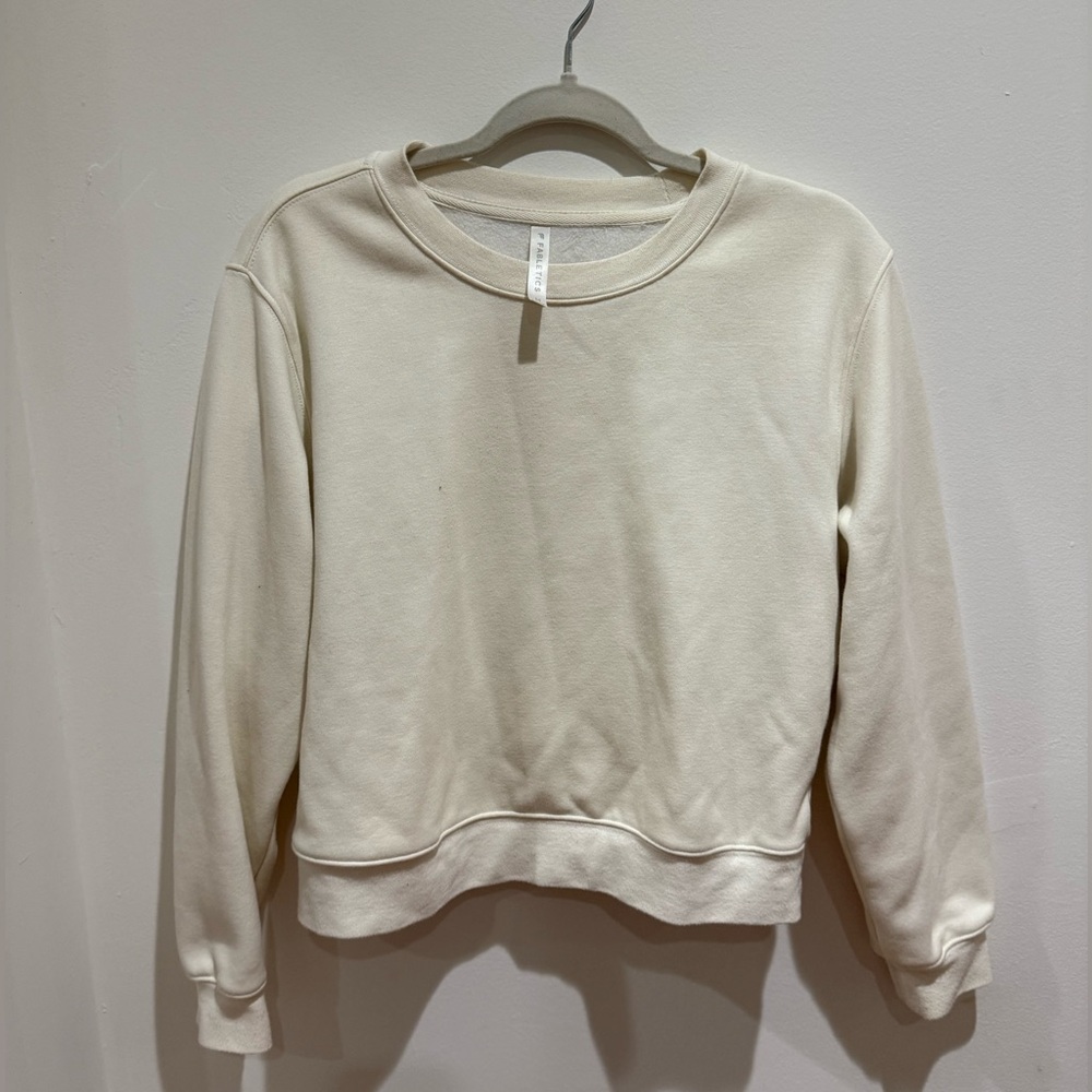 Fabletics Crew Neck Cream Sweatshirt - Picture 2 of 3